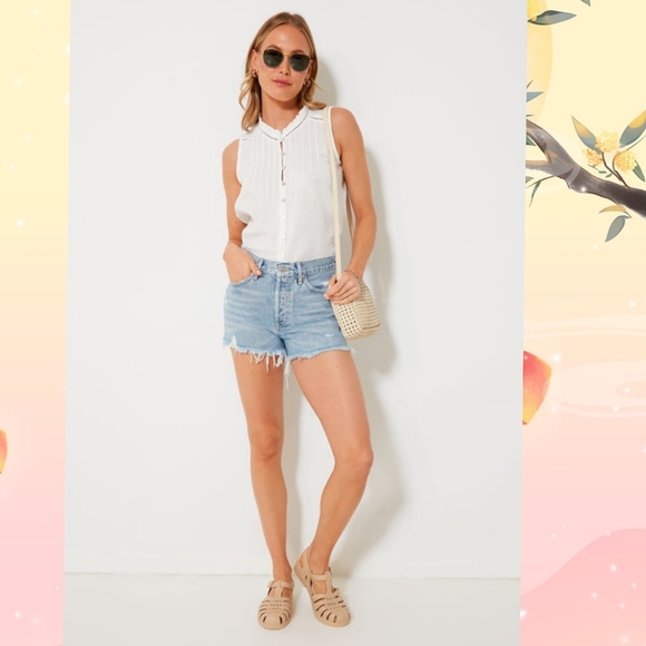 AGOLDE Parker Vintage Cut Off Denim Shorts In Swapmeet - Picture 1 of 11